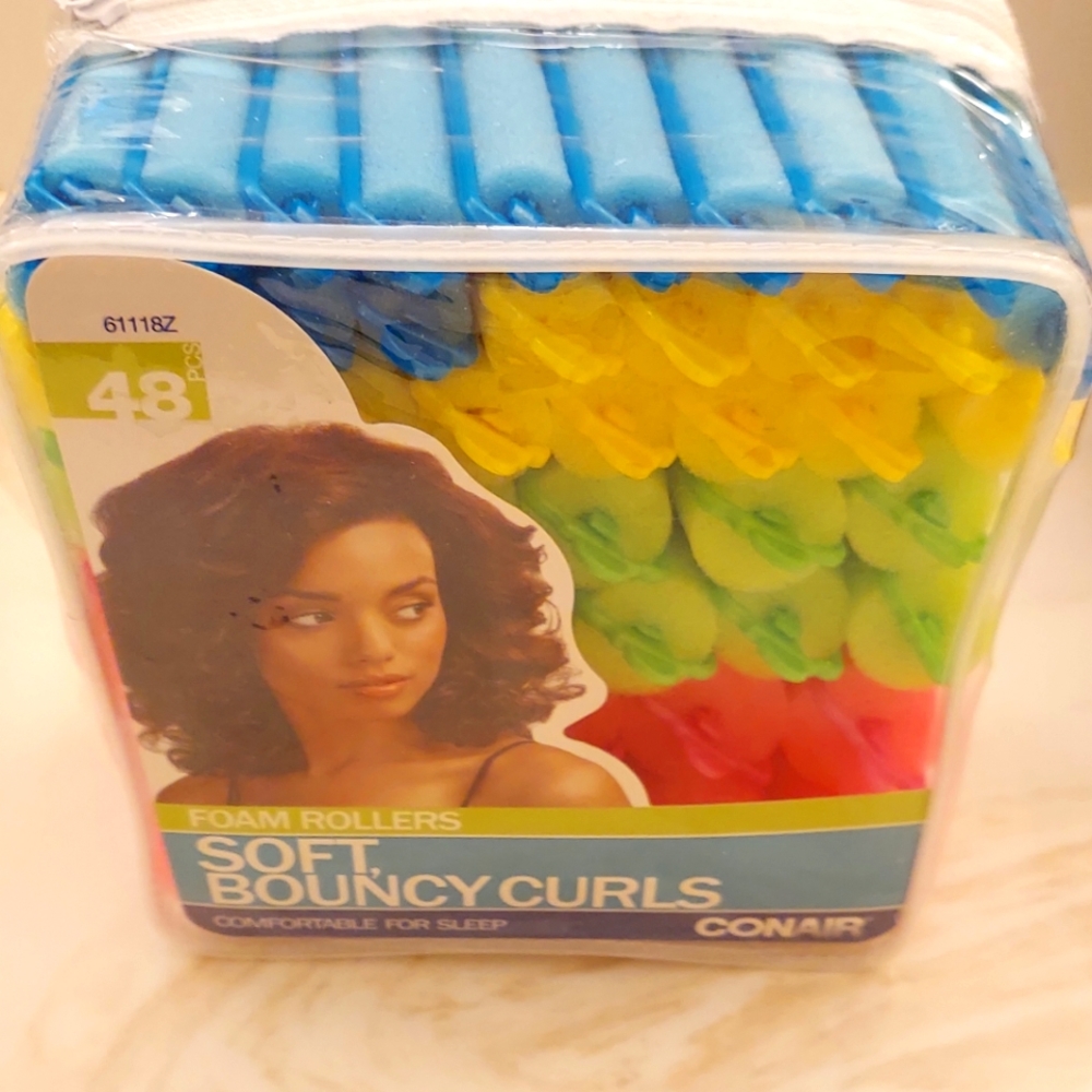 Conair Soft Foam Rollers, Various Sizes, 48 count. Curlers for Hair Wavy, Coils